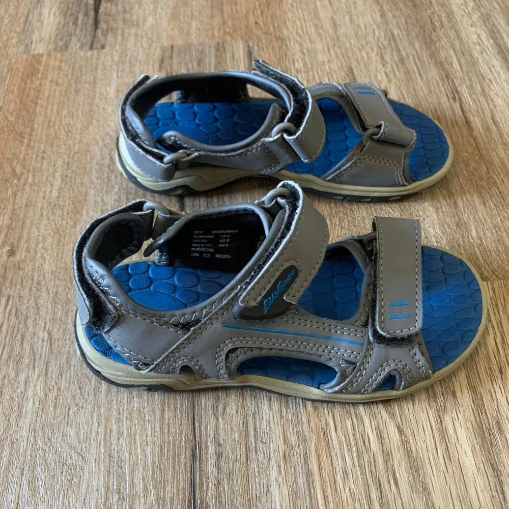 Eddie Bauer Rocky River water hiking sandals in blue grey - size 12 toddler